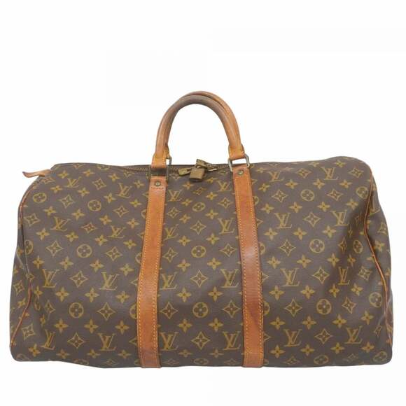 LOUIS VUITTON Brown Monogram Keepall 50 Boston Bag